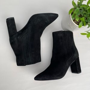 Aquatalia Posey Suede Ankle Boots Black Size 5